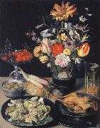 Georg Flegel Style life table with flowers, Essuaren and Studenglas Sweden oil painting artist